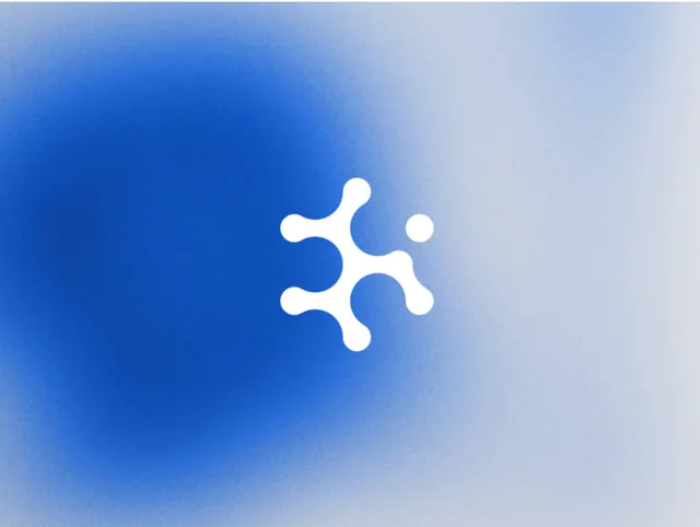 White molecular network icon on radial gradient, minimal, gradient-heavy, light
