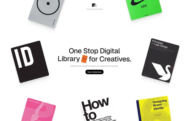Floating product showcase for design library SaaS, minimal, flat, light