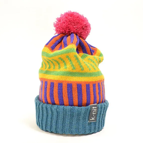 Multi-colored Knit Beanie, organic, vibrant