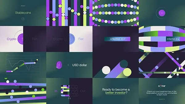 Dark crypto-fintech abstract modular grid, dark-mode, abstract, dark