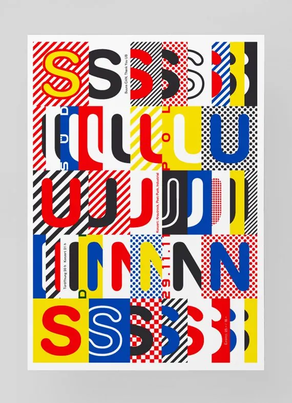 Abstract Typographic Pattern, maximalist, brutalist, vibrant
