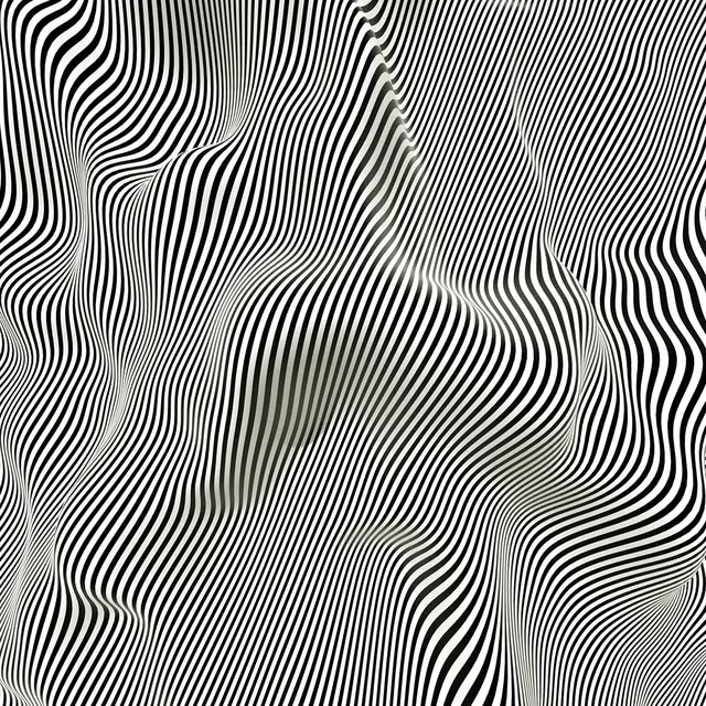 Wavy Line Pattern, minimal, geometric, monochrome