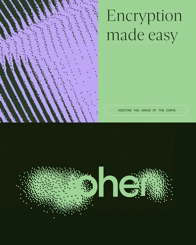 Encryption security brand with gradient abstract composition, gradient-heavy, technical, dark