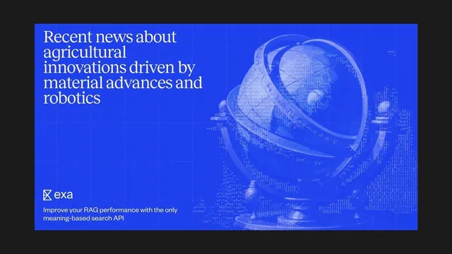 Tech-forward blue graphic with 3D sphere and data grid, corporate-clean, abstract, dark