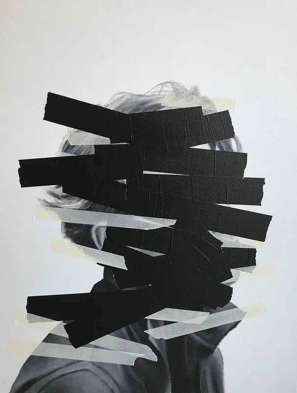 Abstract Layered Collage, brutalist, monochrome, monochrome
