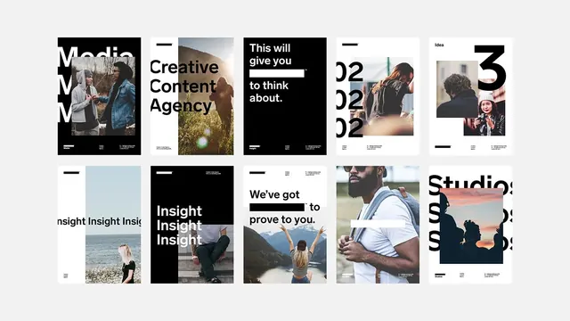 Editorial Typography and Layout Grid, swiss, minimal, monochrome