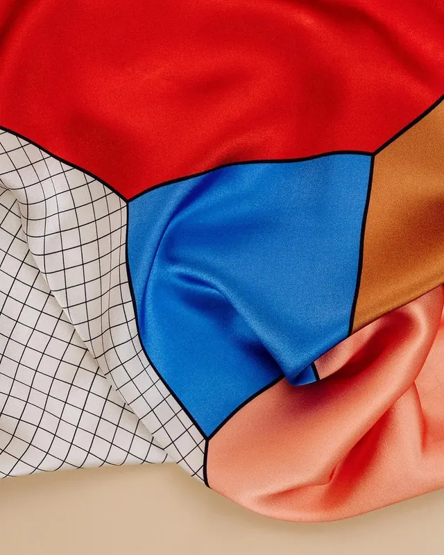 Abstract Geometric Fabric Composition, maximalist, geometric, vibrant