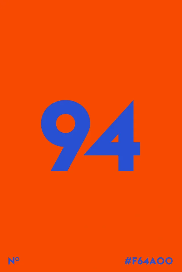 Number 94 Graphic, minimal, flat, vibrant