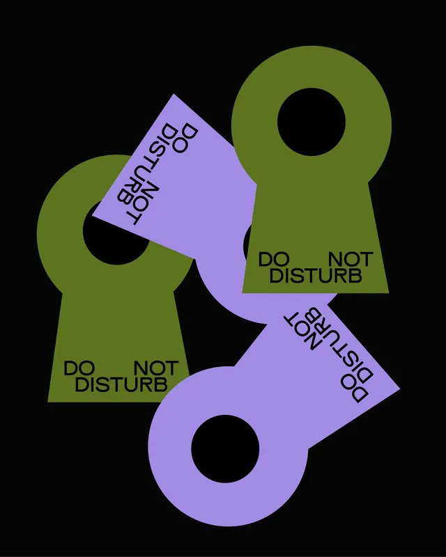 Do Not Disturb hanging signs system, minimal, geometric, dark