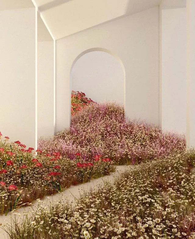 Architectural Garden Archway, minimal, organic, light