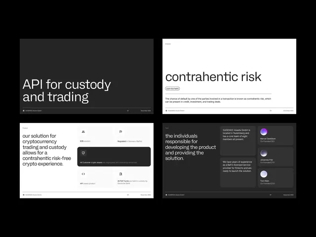 Fintech dashboard presentation mockup set, minimal, technical, monochrome