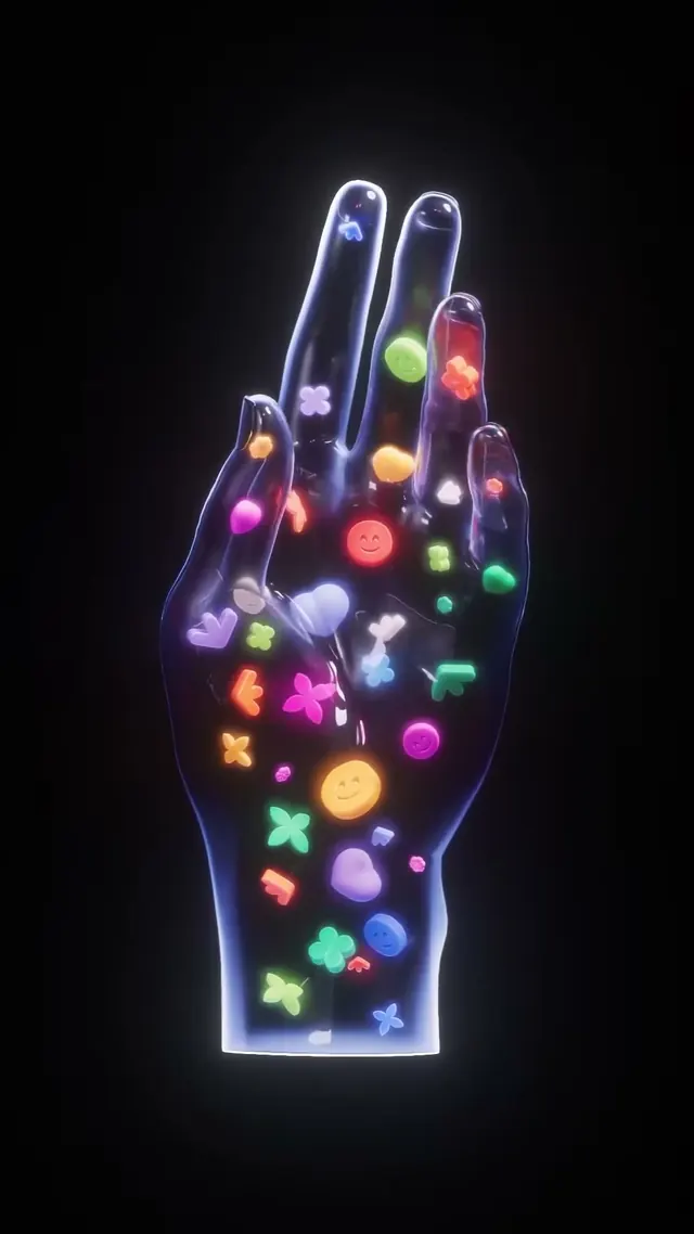 Translucent Hand, abstract, dark