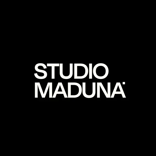 Studio Maduna wordmark, minimal, geometric, dark