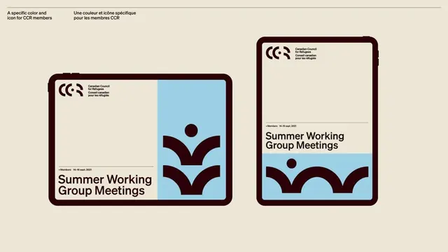 CCR brand guidelines event cards, minimal, corporate-clean, dark