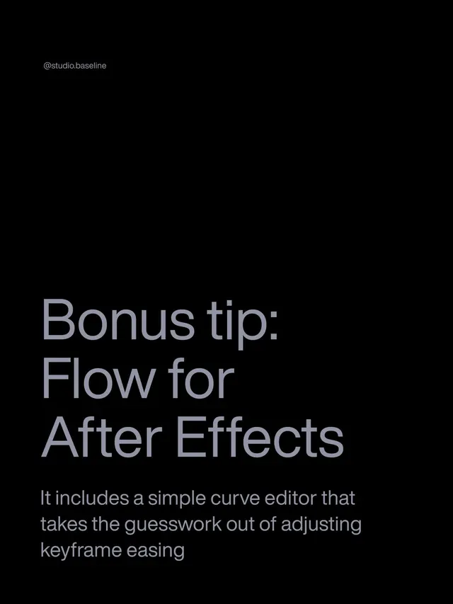 Motion graphics tutorial screen, minimal, dark-mode, dark