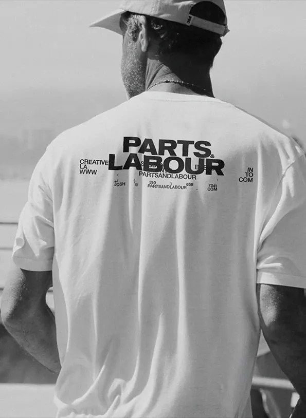 Parts Labeling Apparel Mockup, minimal, technical, monochrome