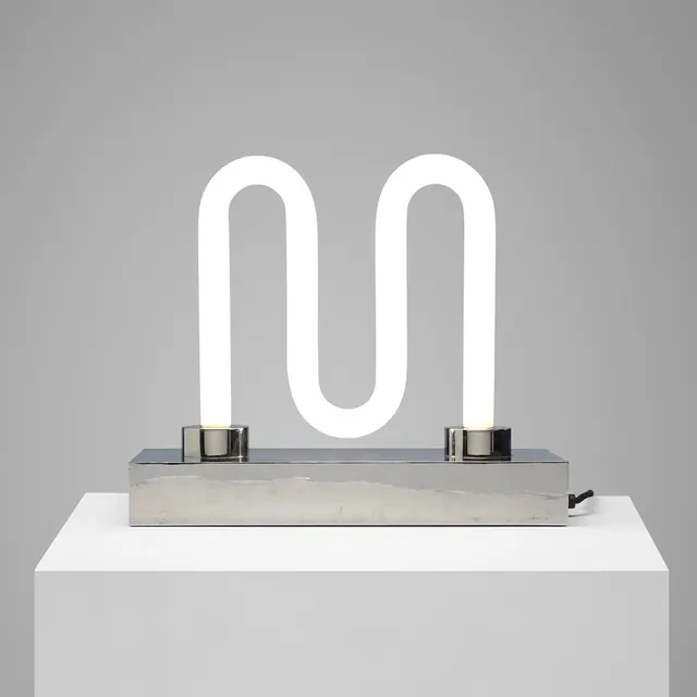 Neon 'M' Signage Mockup