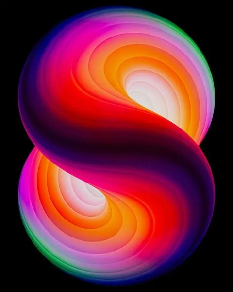 Abstract gradient infinity loop, gradient-heavy, abstract, vibrant