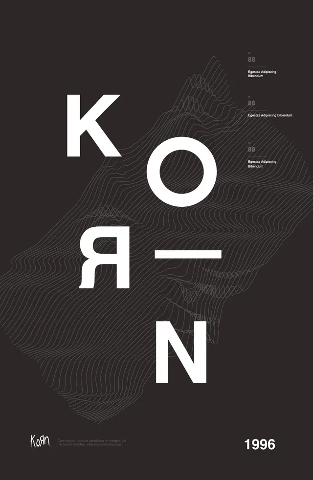 Korean Typography Poster, minimal, swiss, monochrome
