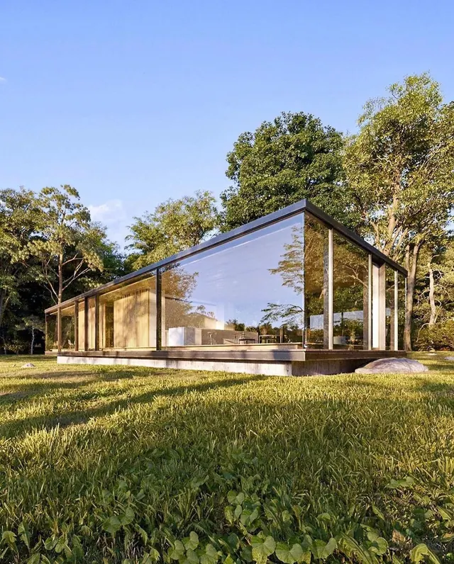 Modern Glass Pavilion Architecture, minimal, luxury, light