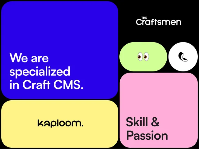 The Craftsmen Craft CMS branding system, minimal, geometric, neon