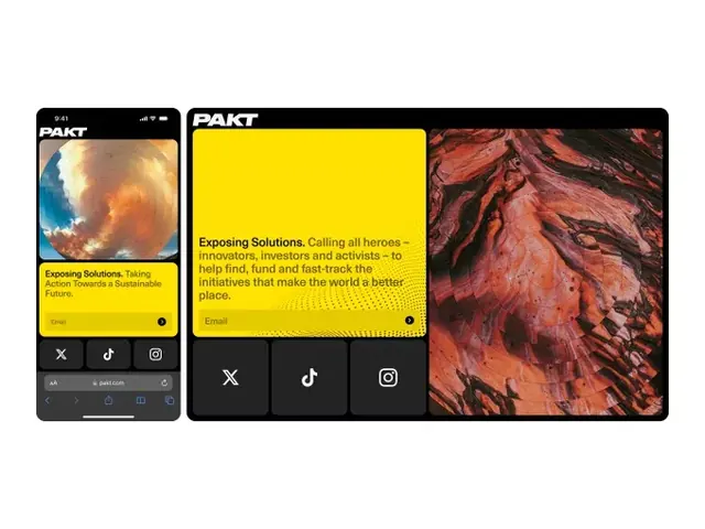 PAKT mobile app UI with dramatic organic texture backdrop, abstract, organic, warm