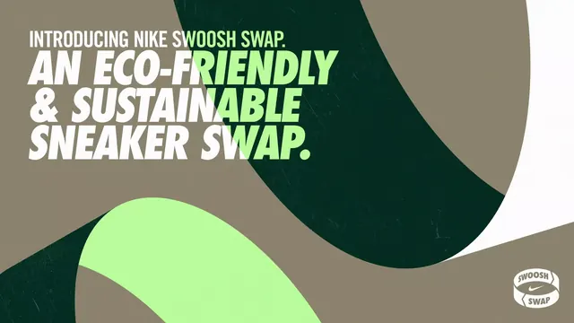 Nike Swoosh Swap sustainable sneaker campaign, organic, minimal, earthy