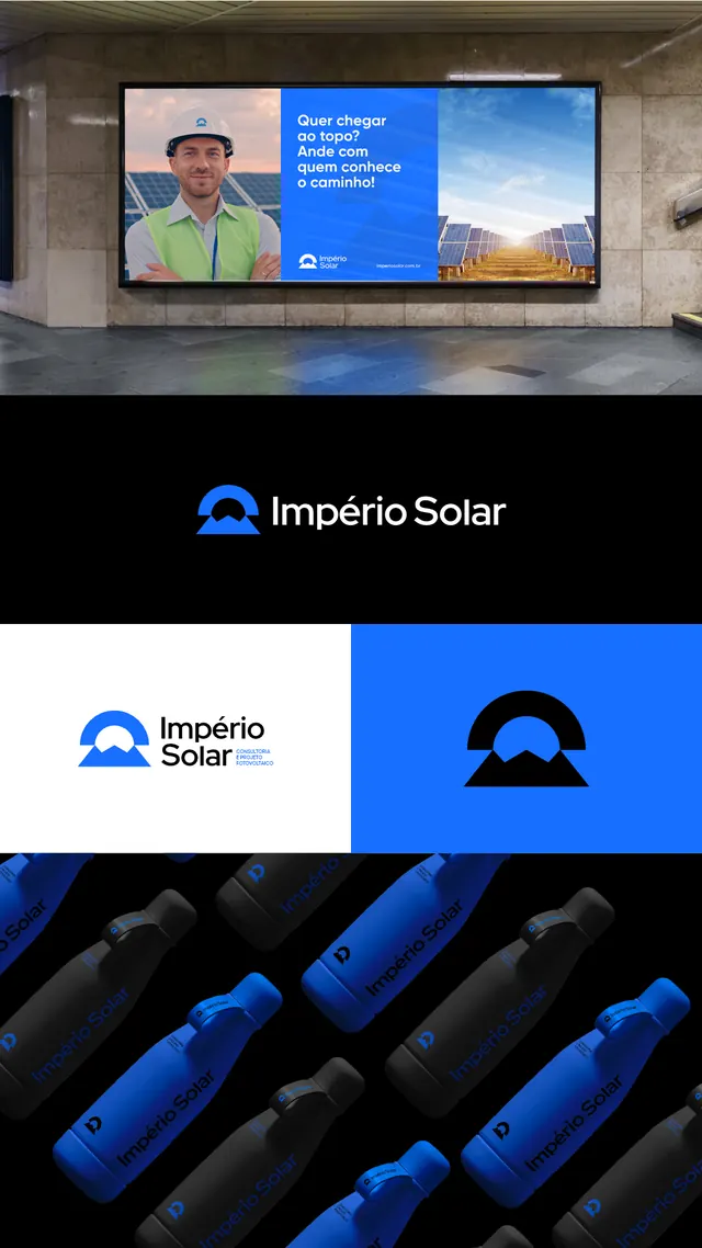 Império Solar brand identity and mark explorations, corporate-clean, minimal, light