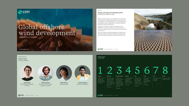 Corporate report with teal-and-rust hero and numbered process steps, corporate-clean, technical, dark