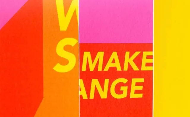 Vibrant Block Typography Composition, neo-brutalist, maximalist, vibrant