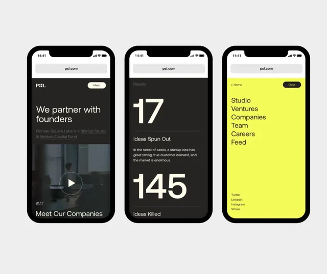 PAL venture capital stats dashboard, minimal, dark-mode, dark