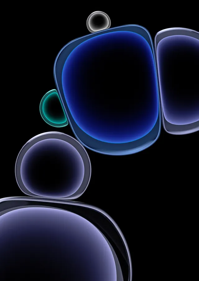 Abstract 3D Fluid Shapes, glassmorphism, gradient-heavy, dark