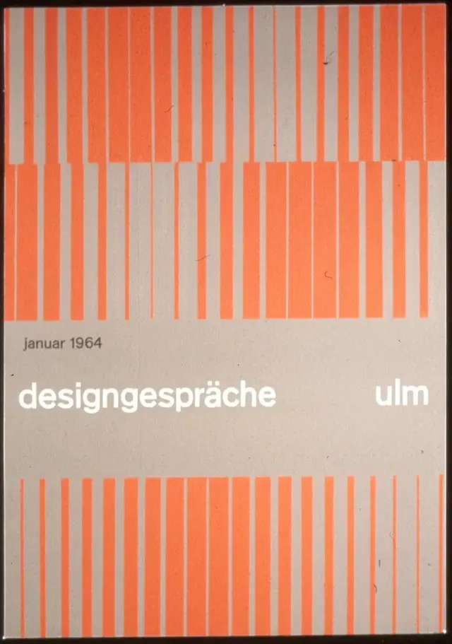 Designgesprache Ulm Swiss magazine cover 1964, minimal, swiss, warm