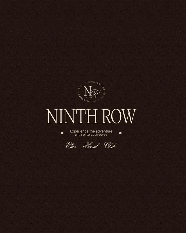 Ninth Row brand monogram, luxury, editorial, dark