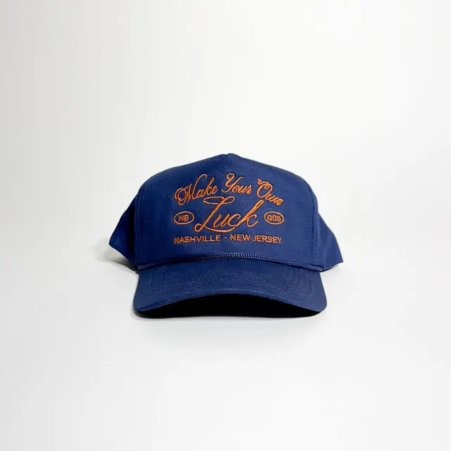 Make Your Own Luck embroidered baseball cap, retro, playful, cool