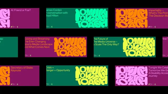 Neon-blocked presentation deck grid, geometric, dark