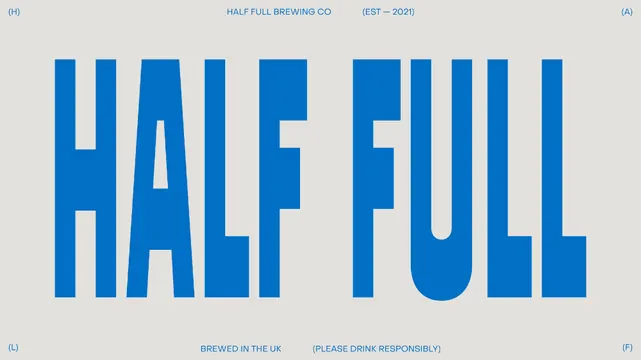 Half Full Brewing Co. bold typography, minimal, geometric, light