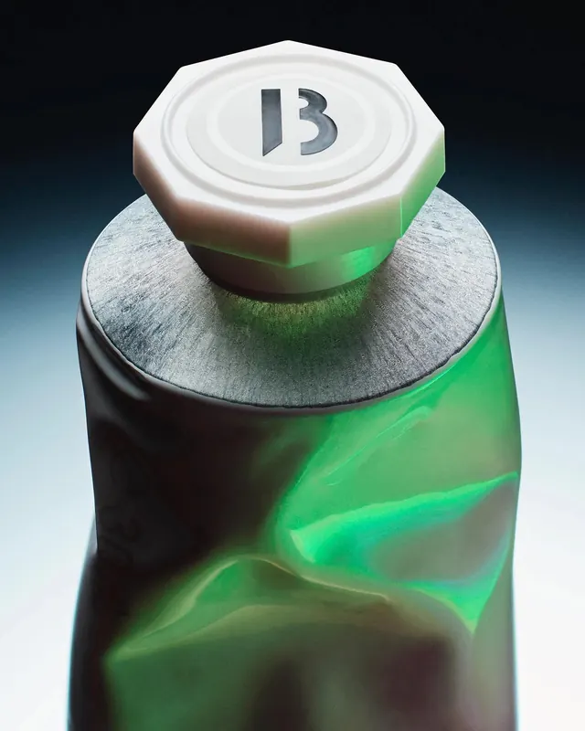 Green Metallic Bottle with Cap