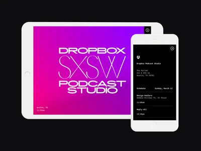Dropbox SSW Podcast Studio Branding, gradient-heavy, minimal, vibrant