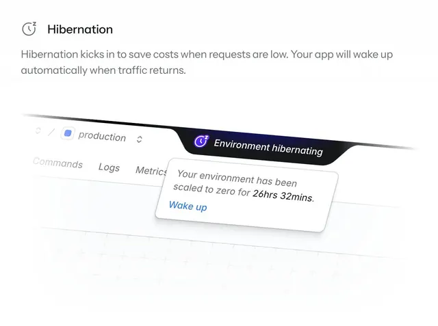 App hibernation notification overlay, minimal, light-mode, light
