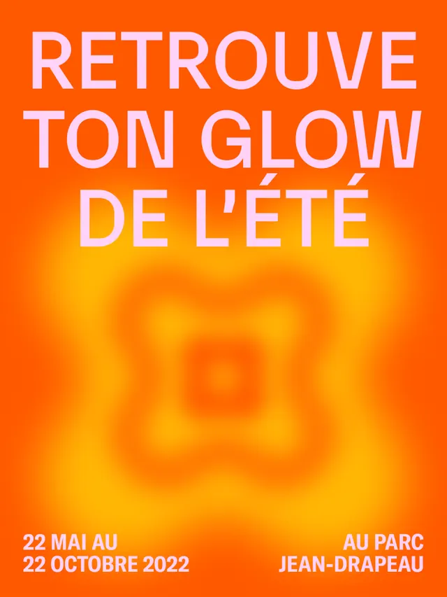Retro summer glow event poster, retro, gradient-heavy, warm