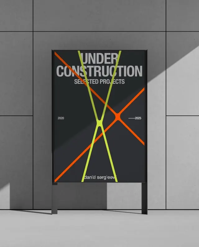 Neon geometric timeline poster, geometric, dark-mode, dark