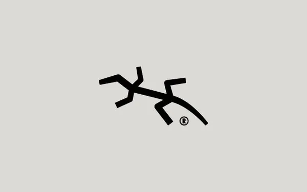 Gesture icon with registered trademark mark, minimal, line-art, monochrome