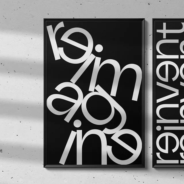 Abstract Typography Composition, brutalist, neo-brutalist, monochrome