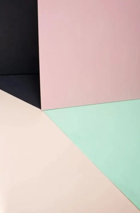 Geometric Color Block Composition, minimal, geometric, muted