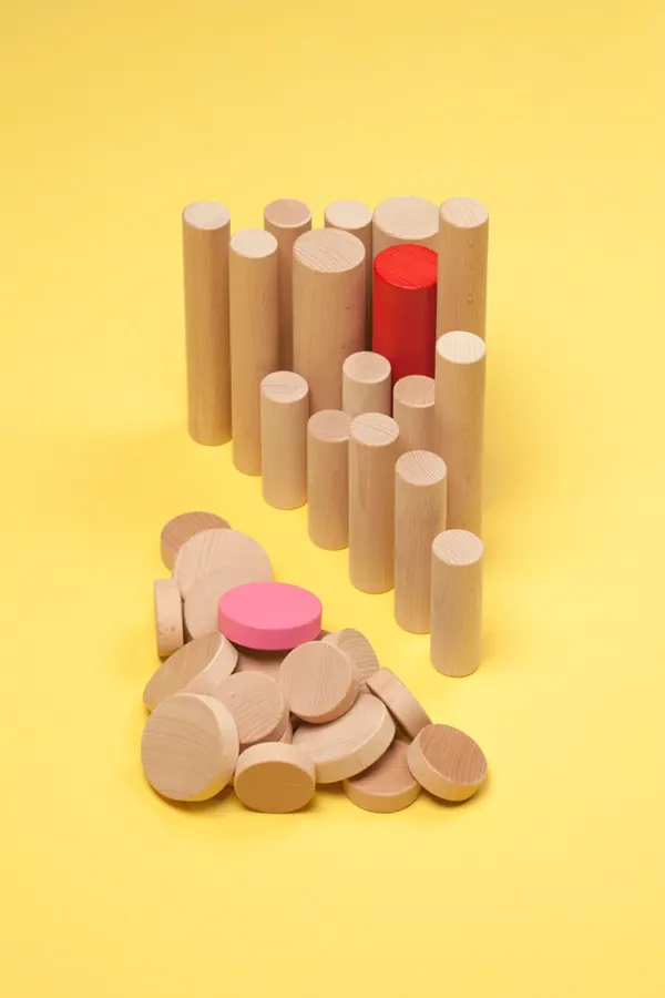 3D Abstract Cylinders Composition, 3d-render, minimal, vibrant