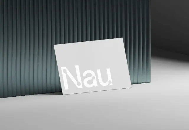Nau Wordmark Mockup, minimal, corporate-clean, monochrome