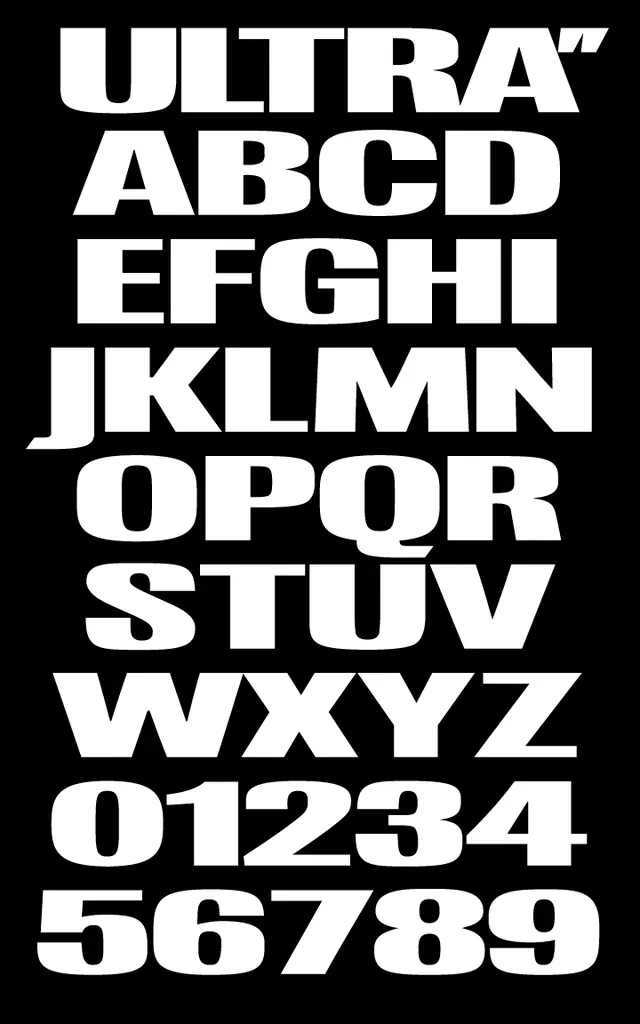 Ultra Bold Sans-Serif Type Specimen
