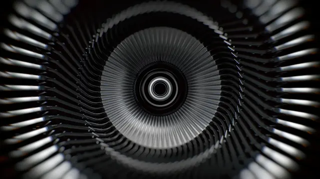 Concentric Geometric Tunnel, geometric, minimal, monochrome