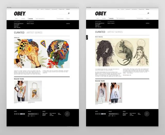 OBEY Brand Identity Layout, minimal, swiss, monochrome